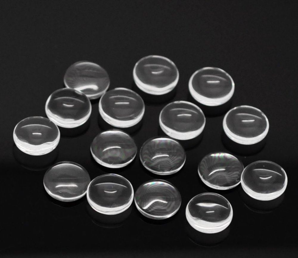 5 Cabochons Round 12 mm i transparent glas N°03