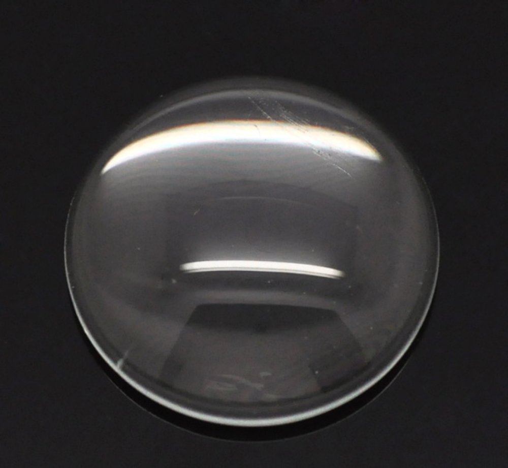 5 Cabochons Round 18 mm i transparent glas N°07