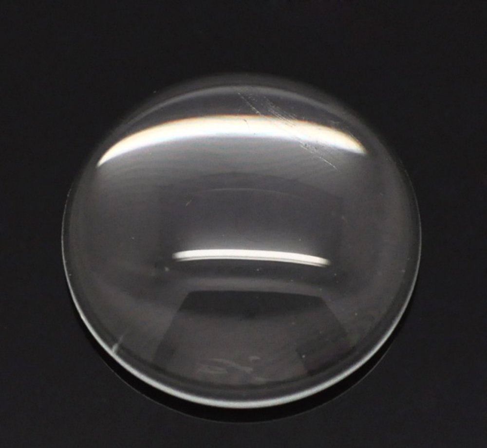5 Cabochons Round 18 mm i transparent glas N°07