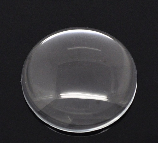 5 Cabochons Ronds 30 mm en verre Loupe transparent N&deg;13