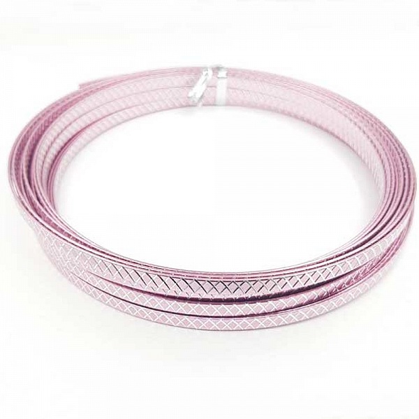 8 M&egrave;tres fil Aluminium plat 5mm Rose