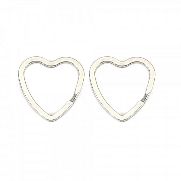 Hj&auml;rtformad nyckelring Rostfritt st&aring;l 31 x 31 mm