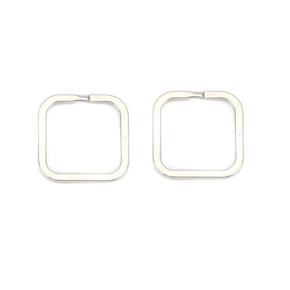 Nyckelring fyrkantig form Rostfritt stål 30 x 30 mm