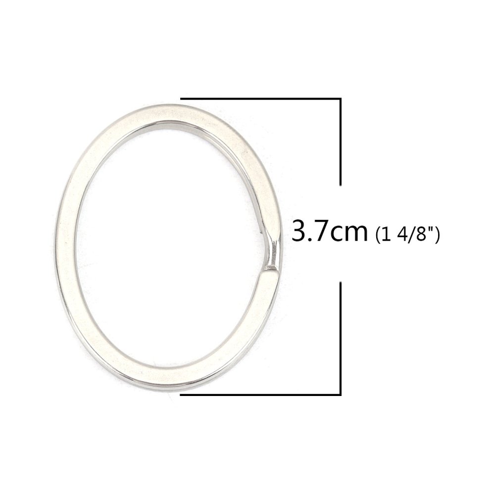 Oval nyckelring Rostfritt stål 37 x 29 mm
