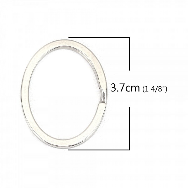 Oval nyckelring Rostfritt st&aring;l 37 x 29 mm