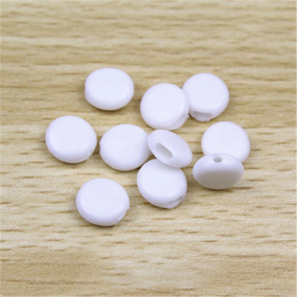 Elastiskt lås med spänne Vit gummikula N°02 x 10 st.
