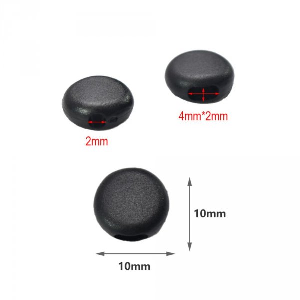 Elastisk f&auml;st&ouml;gla Svart gummikross N&deg;02 x 10 st.