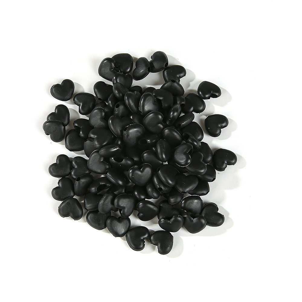 Elastiskt band med svart gummihjärta spänne N°04 x 10 stycken