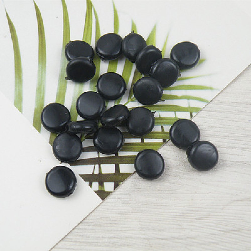 Elastisk fästögla Svart gummikross N°02 x 10 st.