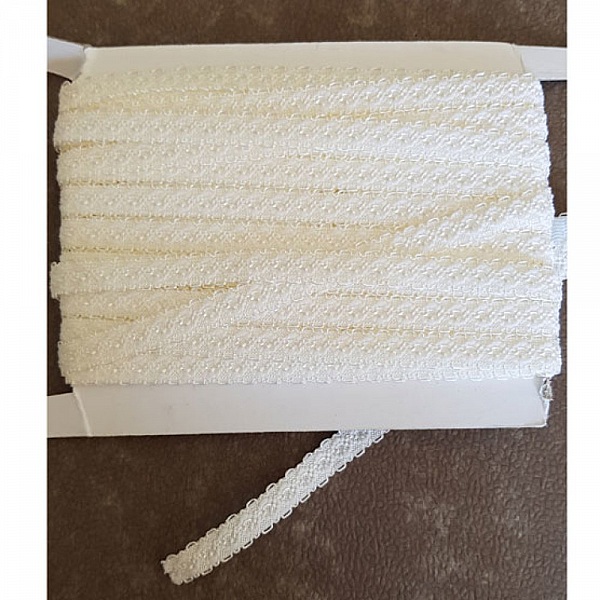 Metervis Fancy vit elastisk elastik 11 mm.