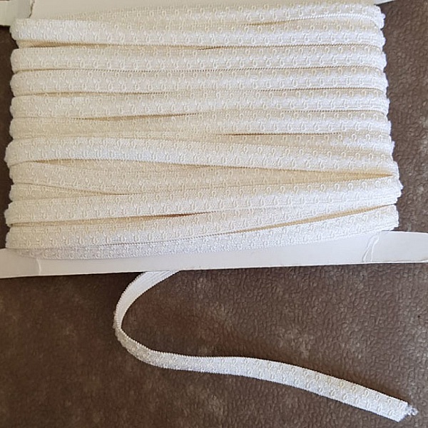 Metervis Fancy vit elastisk 10 mm.