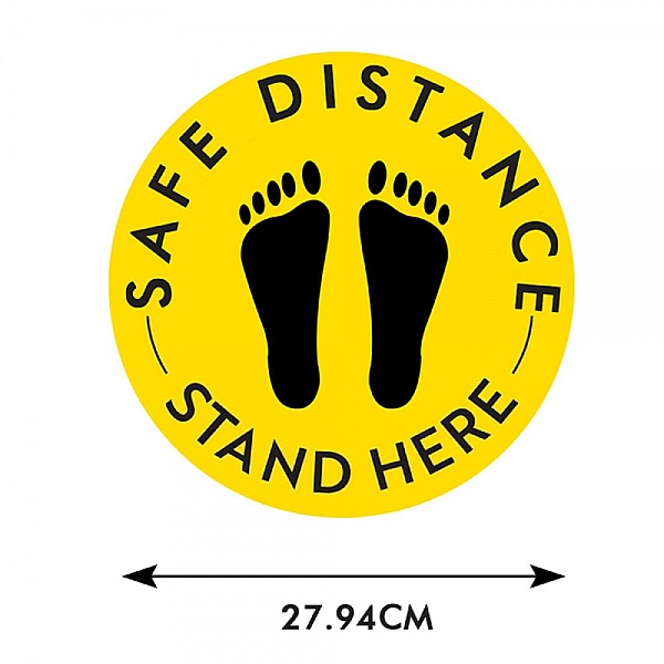 Golvklisterm&auml;rken f&ouml;r social distansering Svart och gul