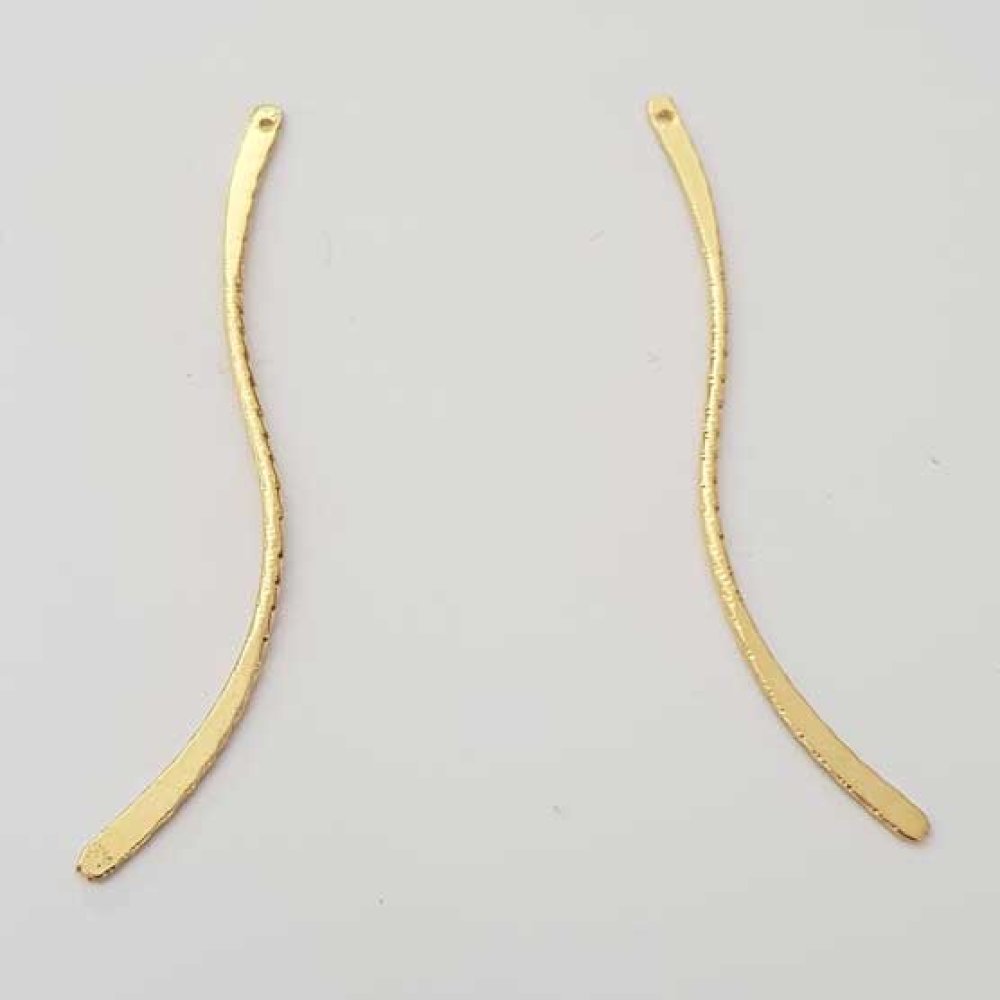 Bar böjd metallstång silver 1 ring N°02 guld