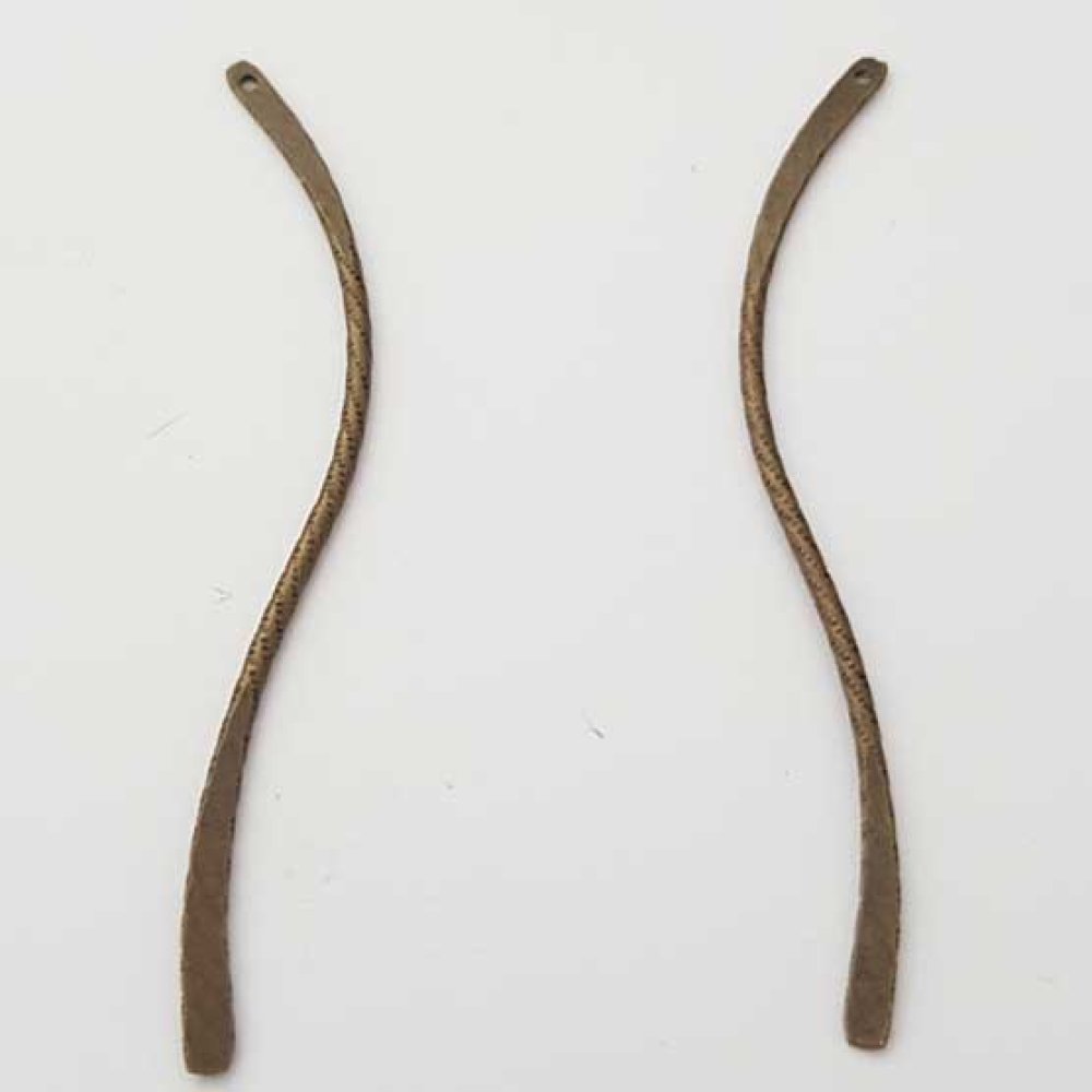 Bar böjd metallstång försilvrad 1 ring N°03 Brons