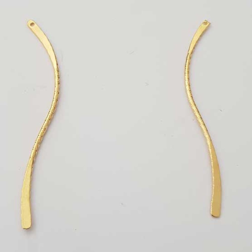 Bar böjd metallstång silver 1 ring N°03 guld