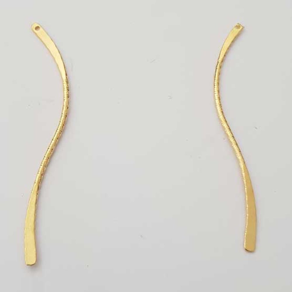 Bar böjd metallstång silver 1 ring N°03 guld