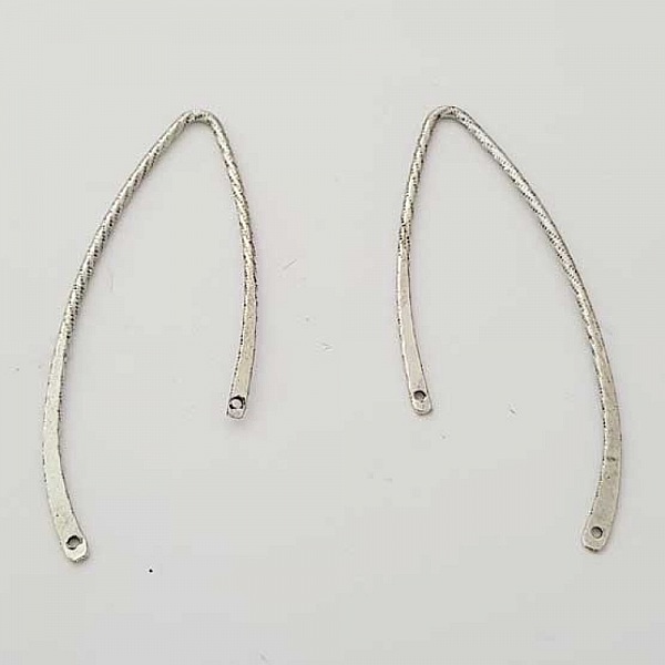 Bar b&ouml;jd metallst&aring;ng silver 2 ringar N&deg;04 Silver