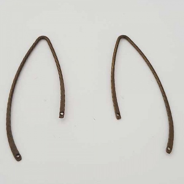 Bar b&ouml;jd metallst&aring;ng f&ouml;rsilvrad 2 ringar N&deg;04 brons