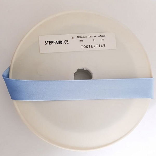 Bias Plain All Textile Satin 1 meter Col 03 Ljusbl&aring;