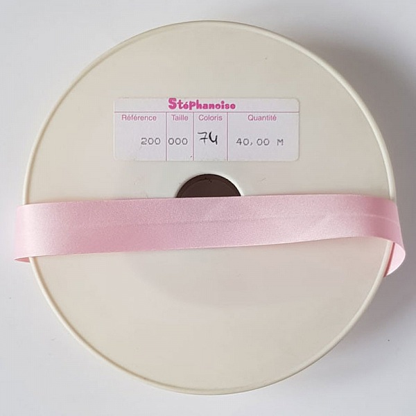 Bias Plain All Textile Satin 1 Meter Neck 74 Ljusrosa