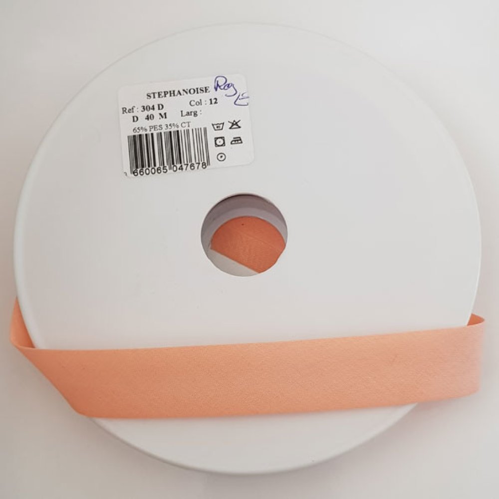 Bias slät alla textilier 1 meter hals 12 rosa