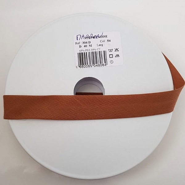 Bias all textil 1 meter krage 54 Brown