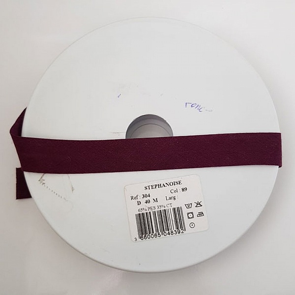 Alla textilsl&auml;t bias 1 meter hals 89 Dark Mauve