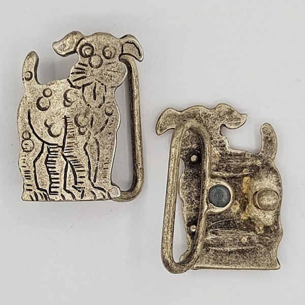 Boucle de ceinture Argent N&deg;16 Chien