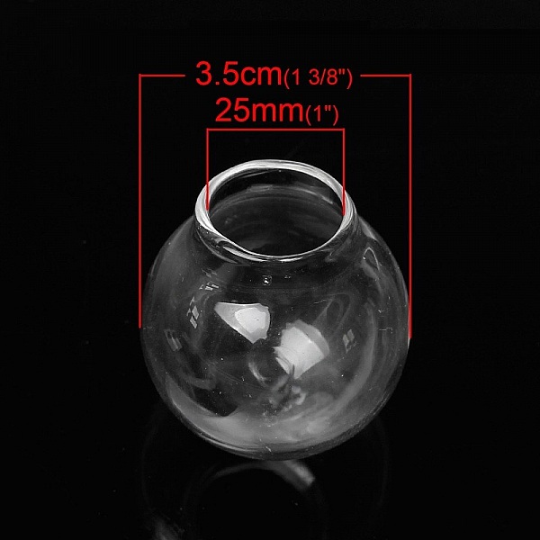 Boule en verre globe à remplir de 35 mm.
