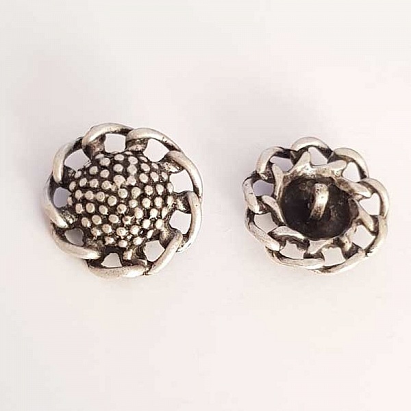 Bouton Argent N&deg;02 de 28 mm Rond