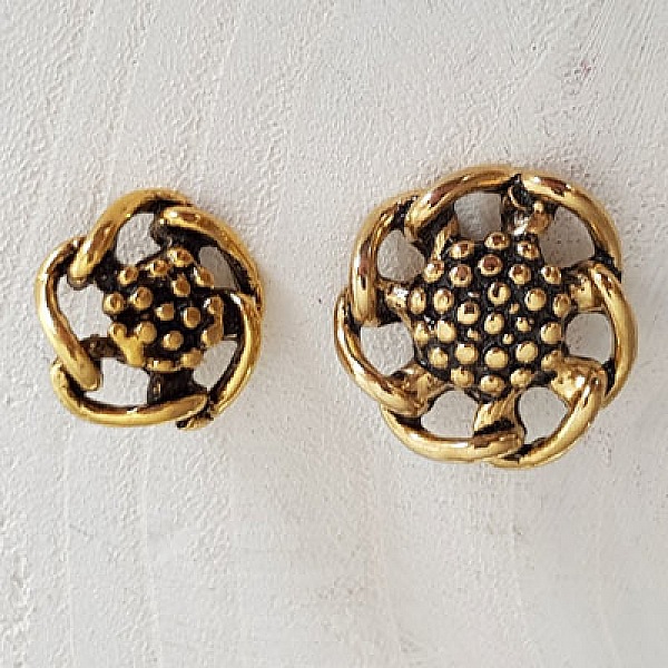 18mm rund guldknapp N&deg;02