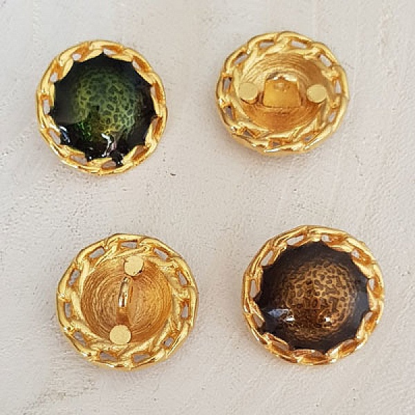 20 mm guldknapp N&deg;10 rund