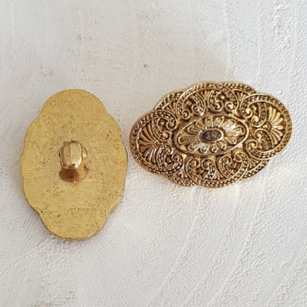 18 mm oval guldknapp N°13