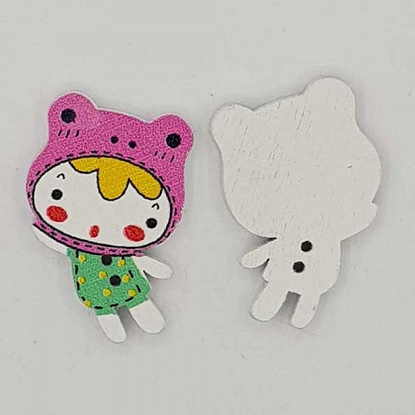 Tr&auml;knapp flicka rosa N&deg;01-01