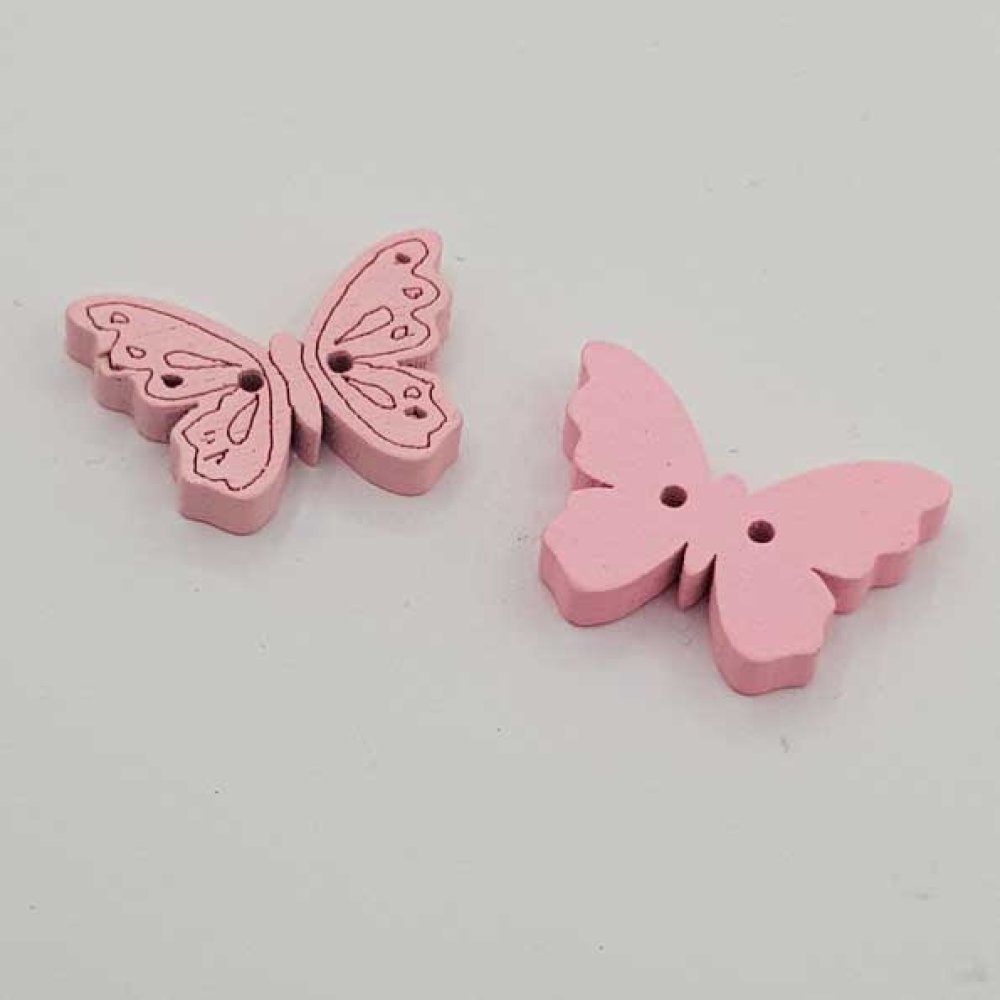 Träfjärilsknapp rosa N°01-05