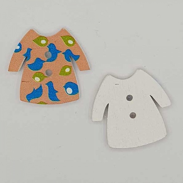 Beige kl&auml;nning med tr&auml;knapp N&deg;02-02