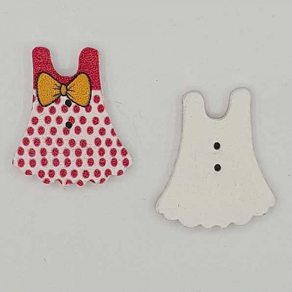 Vit kl&auml;nning med tr&auml;knapp N&deg;01-03