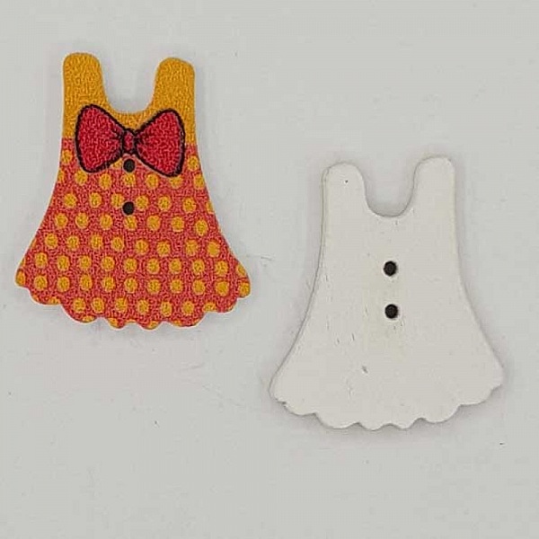 Rosa kl&auml;nning med tr&auml;knapp N&deg;01-02