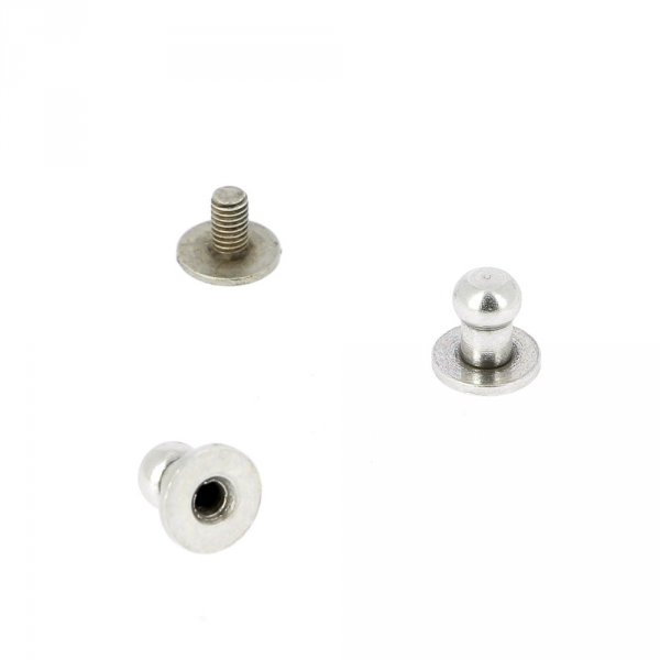 Bouton de col &agrave; visser 7 mm Argent en Zamak Plaqu&eacute; Argent a vis