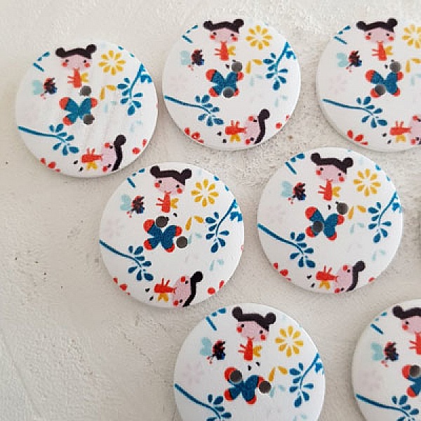 Tr&auml;knopp blommor 30 mm N&deg;04 x 10 stycken