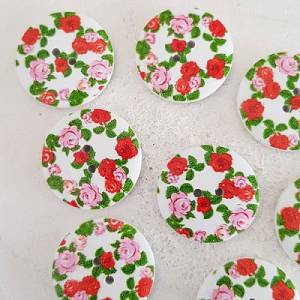 Tr&auml;knopp blommor 30 mm N&deg;06 x 10 stycken