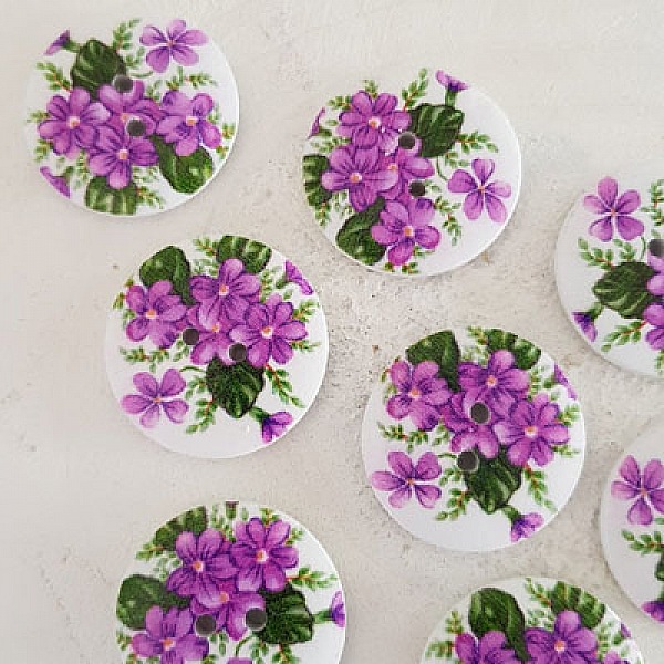 Tr&auml;knopp blommor 30 mm N&deg;07 x 10 stycken