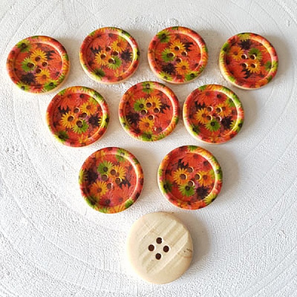 Tr&auml;knopp blommor 30 mm N&deg;09 x 10 stycken