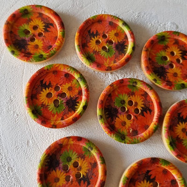 Tr&auml;knopp blommor 30 mm N&deg;09 x 10 stycken