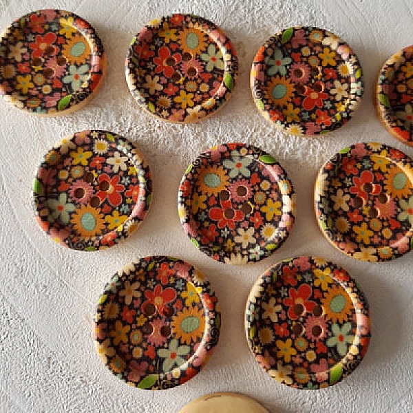 Tr&auml;knopp blommor 30 mm N&deg;12 x 10 stycken