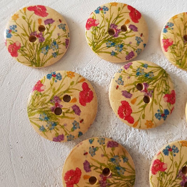 Tr&auml;knopp blommor 30 mm N&deg;13 x 10 stycken