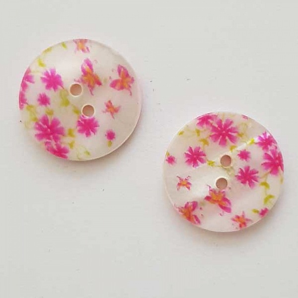 Bouton fantaisie Rond &agrave; fleurs 18 mm N&deg;06-02