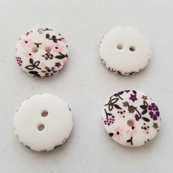 Bouton fantaisie &agrave; fleurs 18 mm N&deg;10