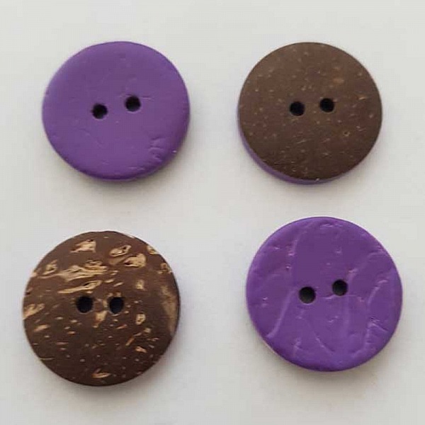 Boutons 23mm &agrave; deux trous ronds en noix de coco N&deg;15