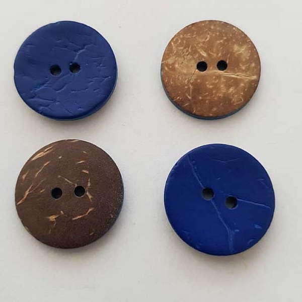 Boutons 23mm &agrave; deux trous ronds en noix de coco N&deg;23